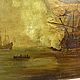 Винтаж: Морской бой.18-19 век.Европа.Картина.Живопись. Статуэтки винтажные. Антик.Декор.Винтаж. Ярмарка Мастеров.  Фото №8