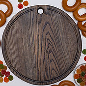 Посуда handmade. Livemaster - original item Large round cutting Board. Oak. d 40 cm.. Handmade.
