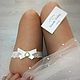 Свадебная подвязка с сердечком. Подвязки. Romantic Wedding. Ярмарка Мастеров.  Фото №4