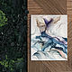 Сине-зелёная картина абстракция с золотом 40х50 «За морями», флюид арт. Картины. Бар интерьерных картин Luvricon. Ярмарка Мастеров.  Фото №5