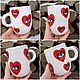 Drawings of eyes with eyelashes in hearts Mug with eyes Cup to order, Mugs and cups, Saratov,  Фото №1