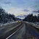 road in the evening painting
