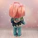 Acogedor conjunto de lana turquesa con patrón. Clothes for dolls. Милые вещи для кукол. Ярмарка Мастеров.  Фото №4