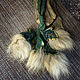 Leather keychain with leaves and fur (green), Key chain, Chelyabinsk,  Фото №1