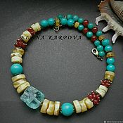 Украшения handmade. Livemaster - original item Necklace Spring sky. quartz, amber, turquoise, agate,. Handmade.