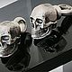 Серьги черепа. Серьги пусеты. Серьги с винтами. 925. Серьги-пусеты. NINA GALANI. Интернет-магазин Ярмарка Мастеров.  Фото №2