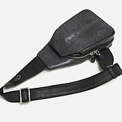 Сумки и аксессуары handmade. Livemaster - original item Men`s sling bag, made of polished sea stingray leather and leather.. Handmade.