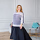 Black floor length skirt 4 wedges on a crepe yoke. Skirts. NATALINI. My Livemaster. Фото №11