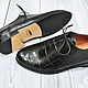 Order Men's shoes made of alligator leather, in dark blue. SHOES&BAGS. Livemaster. . Oxfords Фото №3