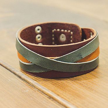 Украшения ручной работы. Ярмарка Мастеров - ручная работа Кожаный браслет GLAD. Handmade.