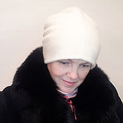 Аксессуары handmade. Livemaster - original item Merino alpaca hat 100% knitted white double merino with alpaca. Handmade.
