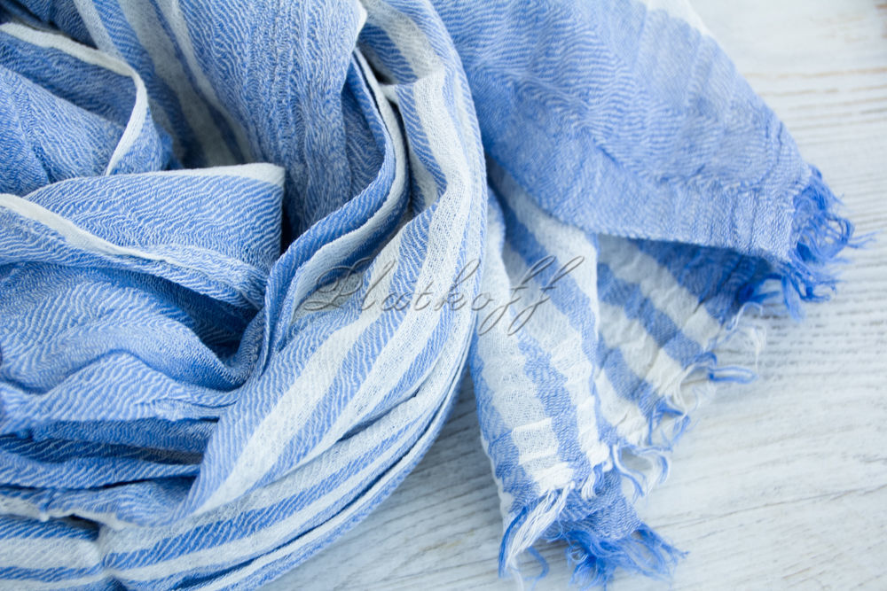 blue linen scarf