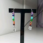 Украшения handmade. Livemaster - original item Long earrings chakra rainbow Harmony of the Seven Chakras Protection. Handmade.