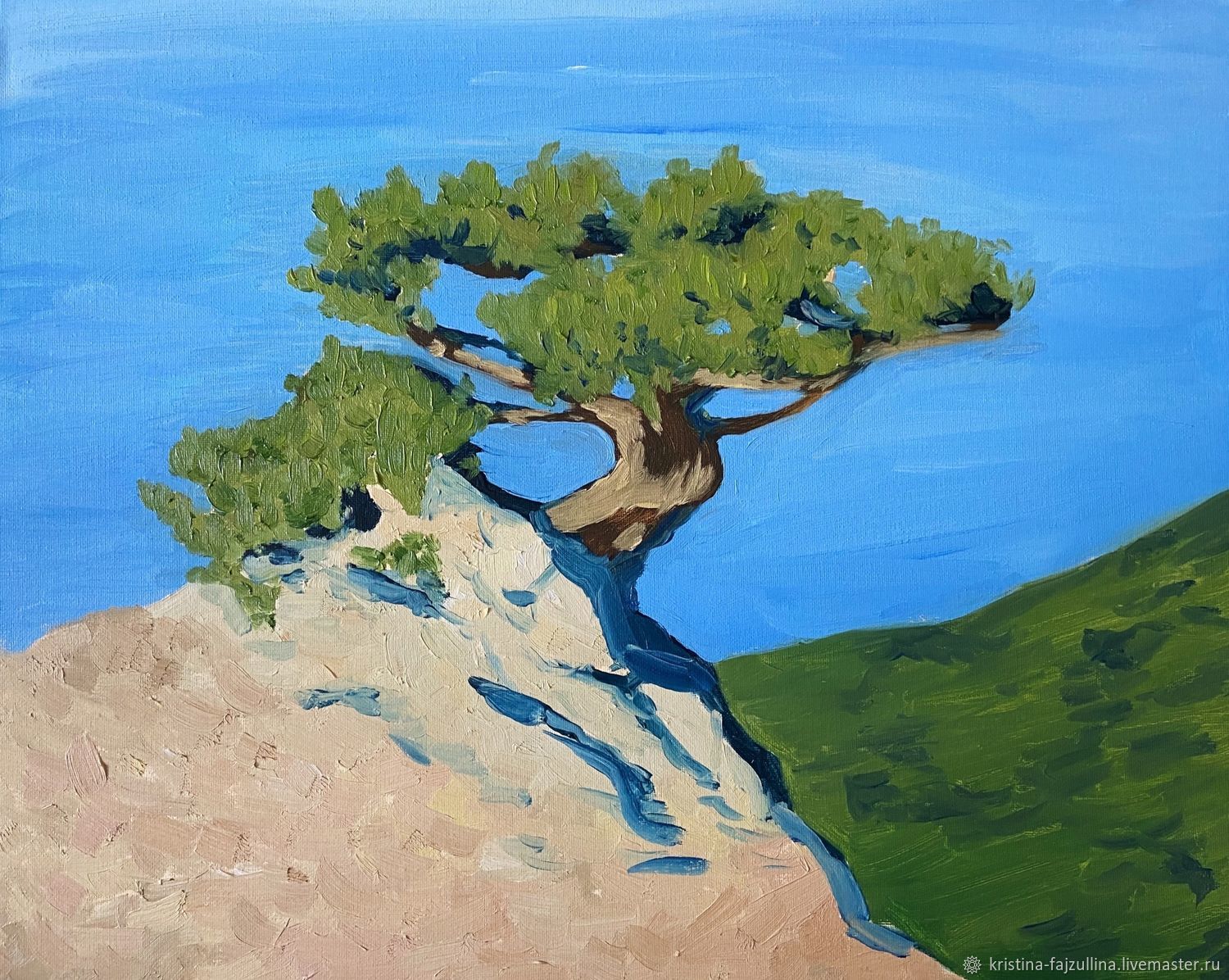 Картина маслом - сосна на сколе в интернет-магазине на Ярмарке Мастеров ...