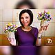 Букет нежных цветов и ирисов в плетёной корзине. Цветы. Flowerdecor337. Ярмарка Мастеров.  Фото №4