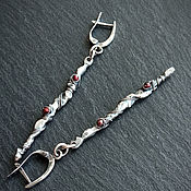 Украшения handmade. Livemaster - original item Earrings sprigs of silver with garnet. Handmade.