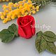 Order Silicone mold Rose scarlet, glass, rose leaves. Hobbypage. Livemaster. . Form Фото №3