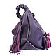 Order Bag Hobo bag Shoulder Bag Leather Purple Boho. BagsByKaterinaKlestova (kklestova). Livemaster. . Sacks Фото №3