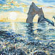 Картина акварелью Резвящиеся дельфины. Морской пейзаж, Картины, Магнитогорск,  Фото №1