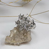 Украшения handmade. Livemaster - original item Elven silver ring with quartz and diamond 