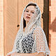 Shawl in the temple Bride linen Don white wedding, Shawls, Borskoye,  Фото №1