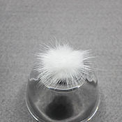 Материалы для творчества handmade. Livemaster - original item Fur pompom White 3 cm natural mink fur. Handmade.