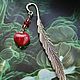Bookmark with a red heart and rock crystal, Bookmark, Moscow,  Фото №1