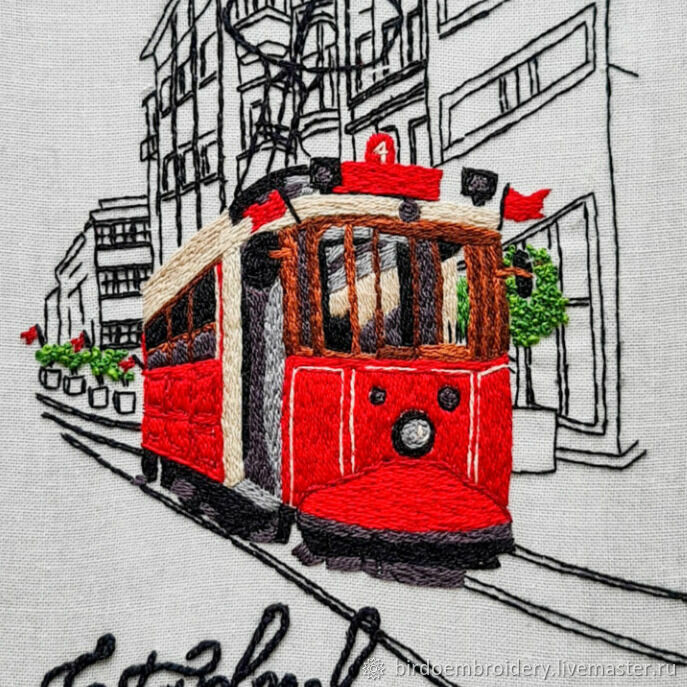 Схема вышивки «Осенний трамвай» - Схемы автора «poltanya» - Вышивка крестом