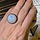 Order Ring with a round Moonstone. UNIQUE-LIT. Livemaster. . Rings Фото №3