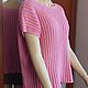 Вязаный топ из хлопка женский  розовый холодный оттенок рисунок ажур. Топы. AccessoriesWool мягко и комфортно. Ярмарка Мастеров.  Фото №5