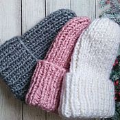 Аксессуары handmade. Livemaster - original item hat with thick yarn. Handmade.