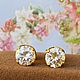 Golden poussettes with diamonds ' Golden Eden ' to buy. Stud earrings. luxuryclub. My Livemaster. Фото №5
