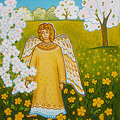 Картины и панно handmade. Livemaster - original item Picture. Angel in the spring garden. Handmade.