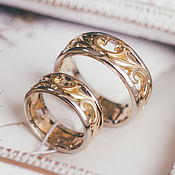 Украшения handmade. Livemaster - original item Wedding rings made of lemon and white gold 750. Handmade.