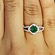 Split Shank Emerald Ring 14K White Gold Emerald Diamond Ring Split S, Rings, West Palm Beach,  Фото №1