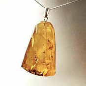Very large pendant made of natural Baltic amber(520)
