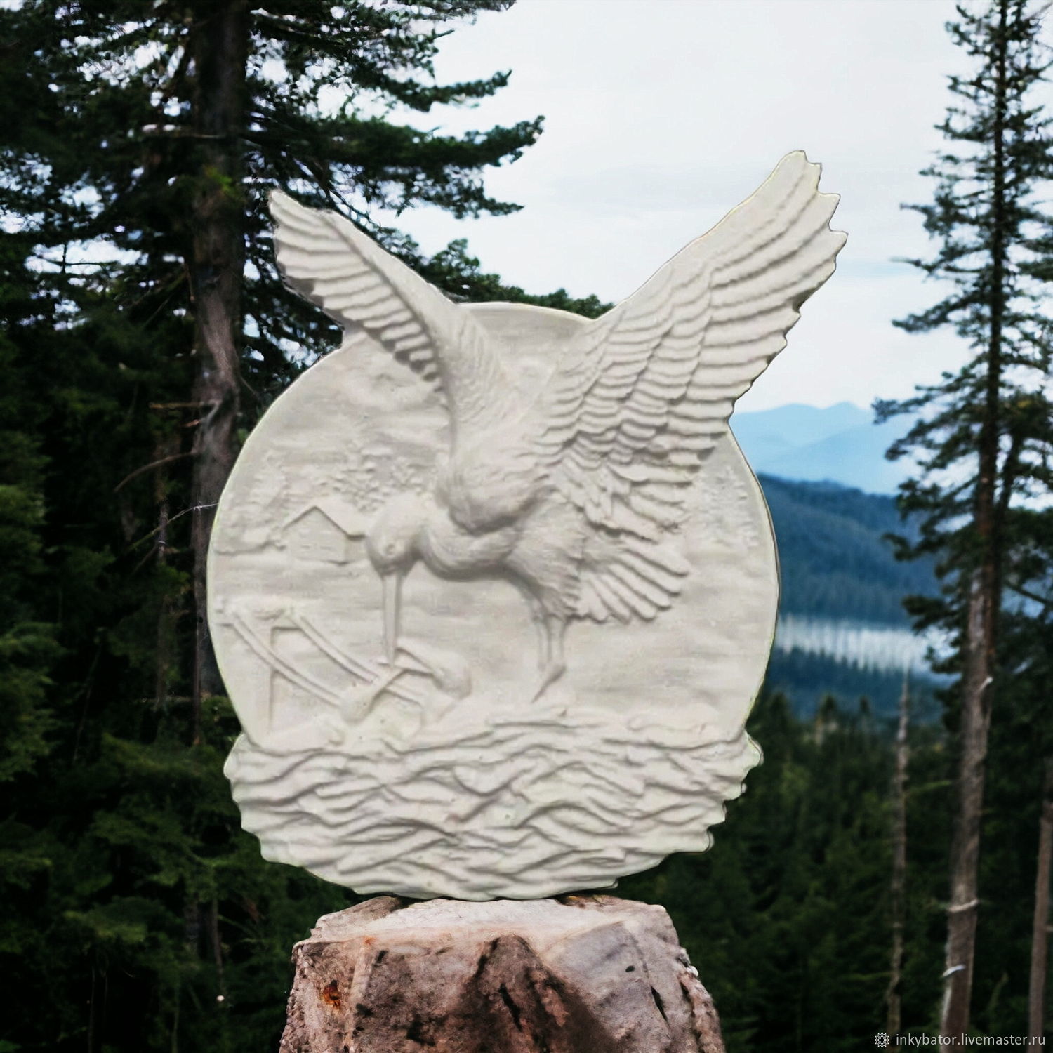 Панно, сувенир Аист, птица из гипса. Декор для дома купить в интернет ...