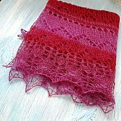 Аксессуары handmade. Livemaster - original item Knitted down shawl, plum kerchief cobweb of plum down. Handmade.