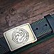 Cinturón de cuero con hebilla de latón Alpha Legion (Hydra). Straps. Leather product G.M.G.. Ярмарка Мастеров.  Фото №4