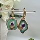Серьги со срезами агата. Серьги классические. Elena Moonlight Jewelry. Интернет-магазин Ярмарка Мастеров.  Фото №2