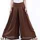 Chocolate skirt-pants made of 100% linen, Skirts, Tomsk,  Фото №1