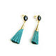 Emerald Onyx Brush Earrings, Silk Brush Earrings, Tassel earrings, Moscow,  Фото №1