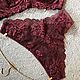 "Secret day dry wine" Комплект белья из кружева. Комплекты белья. BY FEMME BRAND Белье и корсеты. Ярмарка Мастеров.  Фото №6