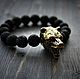 Bracelet made of lava with bronze bear. Bead bracelet. MintTiger. Online shopping on My Livemaster.  Фото №2