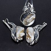 Украшения handmade. Livemaster - original item Jewelry Set Baroque Pearl 925 Sterling Silver HC0044. Handmade.