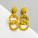 Earrings Rings: yellow. bead earrings, Congo earrings, Omsk,  Фото №1