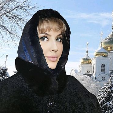 Аксессуары ручной работы. Ярмарка Мастеров - ручная работа Шалетта "Синяя звезда - люкс" зимняя шапка-капор. Handmade.
