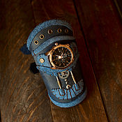 Кожаный браслет с античной фурнитурой