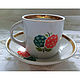 Porcelain coffee a couple of raspberries, Dulevo, USSR, 60 years, Tea & Coffee Sets, Moscow,  Фото №1