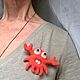 Crab, shark brooch. Felted Toy. Alena Kuklina (evrazhkagifts). Ярмарка Мастеров.  Фото №5